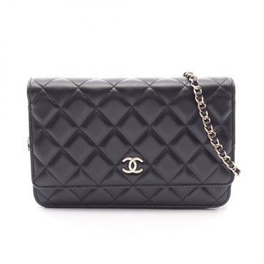 CHANEL Matelasse Chain Shoulder Crossbody Bag AP2120 Lamb leather Black GHW Used