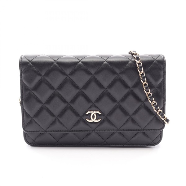 CHANEL Matelasse Chain Shoulder Crossbody Bag AP2120 Lamb leather Black GHW Used