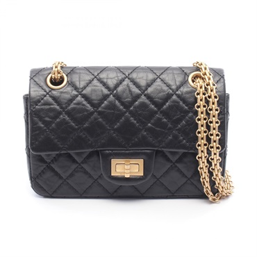 CHANEL 2.55 Chain Shoulder Bag AS0874 leather Black Used Women GHW CC Coco