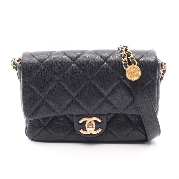CHANEL Matelasse Chain Shoulder Crossbody Bag AS3369 Calf leather Black GHW Used