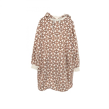 HERMES Chaine d'Ancre Hooded long-sleeved Shirt Dress #34 H4E4526DD cotton Used