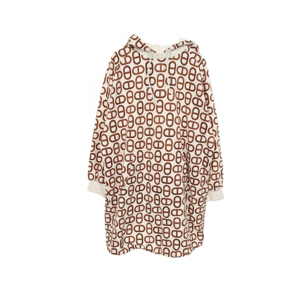 HERMES Chaine d'Ancre Hooded long-sleeved Shirt Dress #34 H4E4526DD cotton Used
