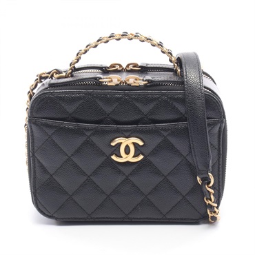 CHANEL Matelasse Vanity chain crossbody Shoulder Bag AS3221 Calfskin Black GHW