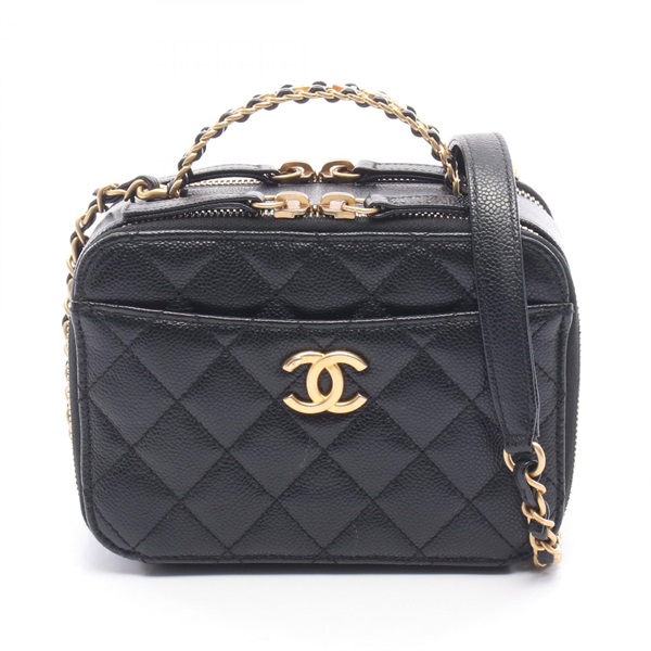 CHANEL Matelasse Vanity chain crossbody Shoulder Bag AS3221 Calfskin Black GHW