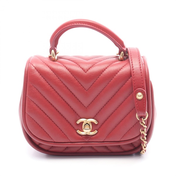 CHANEL Top Handle Chevron V-Stitch Mini chain Shoulder Bag AS8791 Lambskin GHW