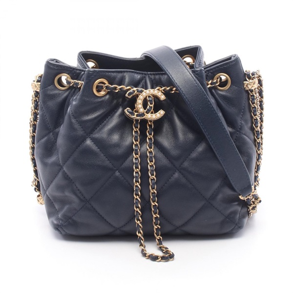 CHANEL Matelasse Small Bucket chain crossbody Shoulder Bag AS2786 Lambskin GHW