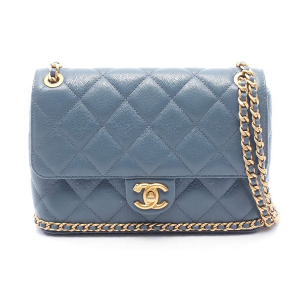 CHANEL Matelasse chain Shoulder Bag AS4431 Calfskin Blue Used GHW