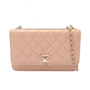 CHANEL Trendy CC chain crossbody Shoulder Bag A80982 Lambskin Beige Used GHW