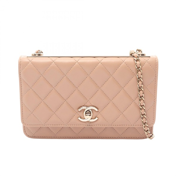 CHANEL Trendy CC chain crossbody Shoulder Bag A80982 Lambskin Beige Used GHW