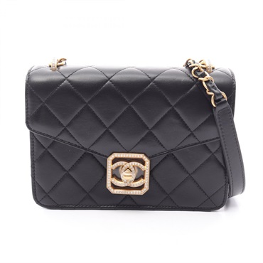 CHANEL Matelasse chain crossbody Shoulder Bag AS2840 Lambskin Black Used GHW