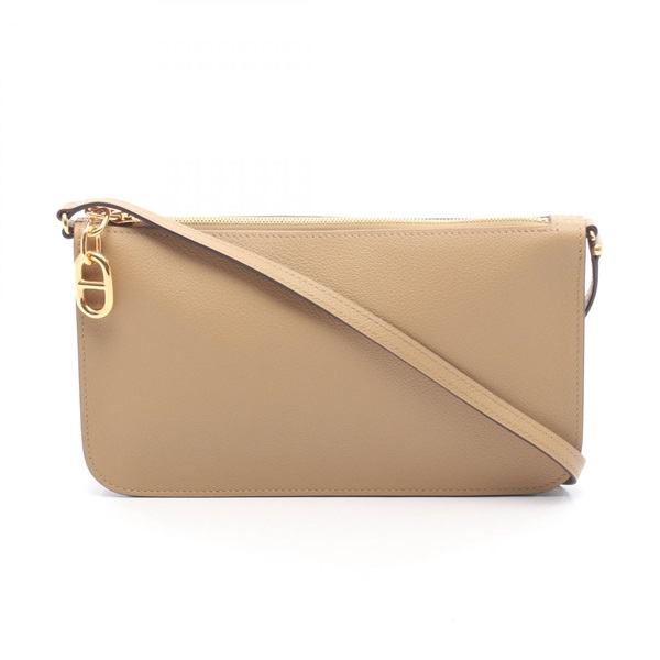 HERMES Zipengo To Go Chaine dancre Shoulder Bag K Evercolor leather Kraft GHW