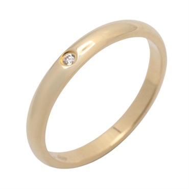 CARTIER 1895 Ring 1P Diamond 18KYG Yellow Gold Used women US size 4.75 #49