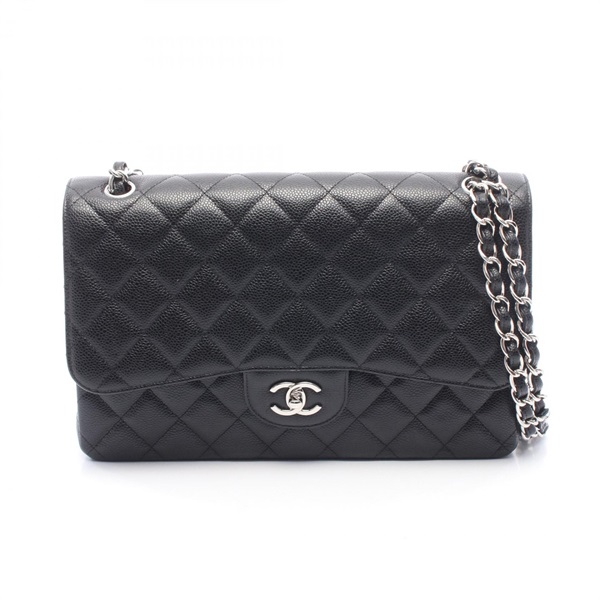 CHANEL Jumbo Matelasse 30 Classic Large W Flap chain Shoulder Bag A58600 SHW