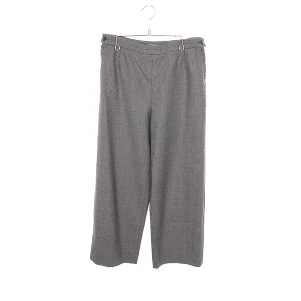 HERMES Pants pt096 wool Gray Black Used Women  size 40