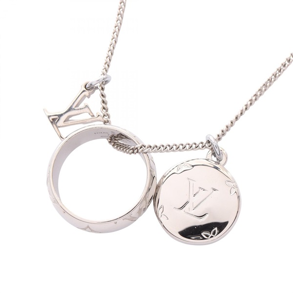 LOUIS VUITTON Ring Necklace 49-60cm collier Monogram Stainless Steel Used