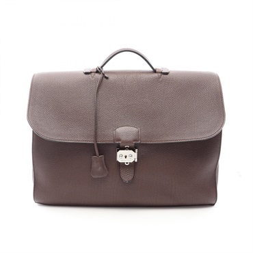 HERMES Sac A depeche 41 Business bag briefcase Togo leather Chocolat Used mens
