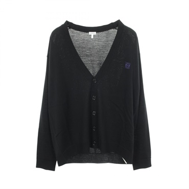 LOEWE Anagram embroidery cardigan Q825Y16K05 wool Black #M Used mens