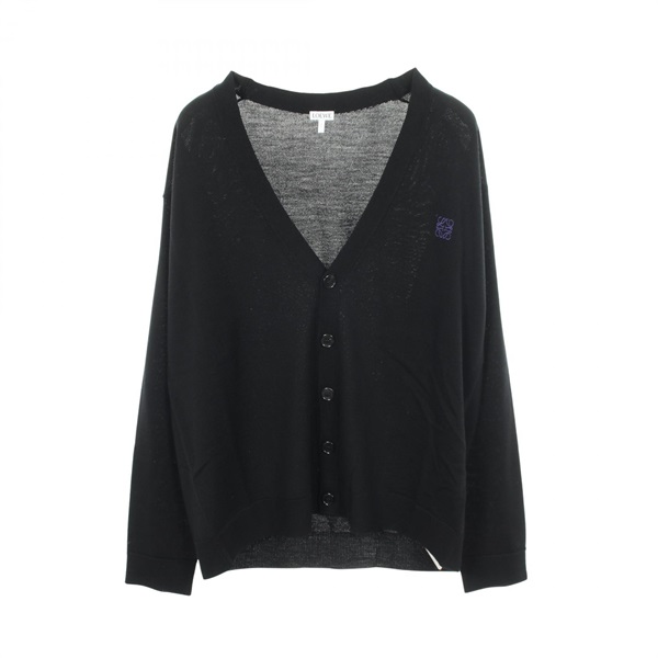 LOEWE Anagram embroidery cardigan Q825Y16K05 wool Black #M Used mens