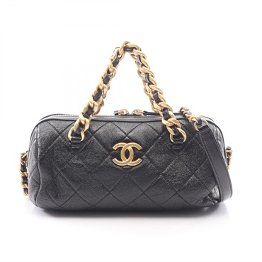 CHANEL Matelasse Bowling Chain Crosssbody Shoulder Bag AS1897 leather GHW Used