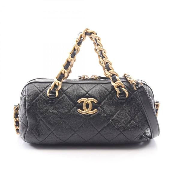 CHANEL Matelasse Bowling Chain Crosssbody Shoulder Bag AS1897 leather GHW Used