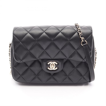 CHANEL Matelasse Chain Around Pearl Shoulder Crossbody Bag AS1533 Leather Used
