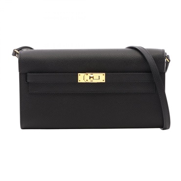 HERMES Kelly to go Shoulder Crossbody Bag Epsom leather Black GHW Used Women B
