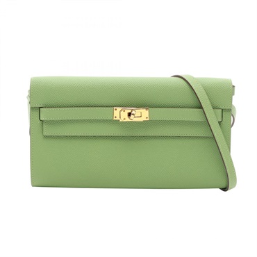 HERMES Kelly To Go Verso Shoulder Crossbody Bag leather Green Blue GHW Used B