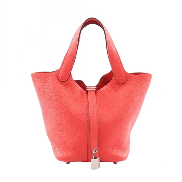 HERMES Picotin Lock PM tote Handbag Y Taurillon Clemence Rose texas Used SHW