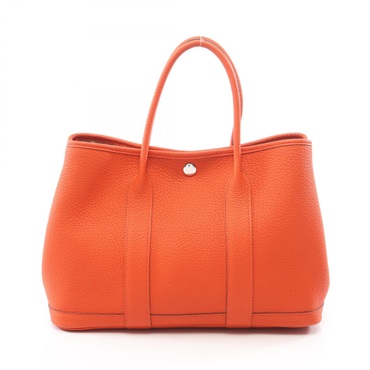 HERMES Garden party TPM Tote hand Bag U Negonda leather Capucine Used Women SHW