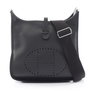 HERMES Evelyne 3 PM Shoulder crossbody Bag W Taurillon Clemence Black Used SHW