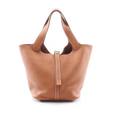 HERMES Picotin MM Gold tote Handbag K Taurillon Clemence Gold Used Women SHW