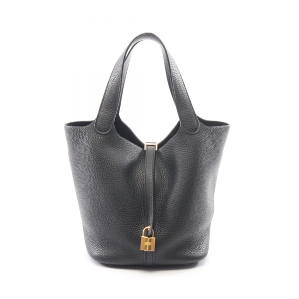 HERMES Picotin Lock MM tote Handbag Y Taurillon Clemence Black Used Women GHW