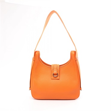 HERMES Saco Shoulder hand Bag C Taurillon Clemence Orange Used Women SHW