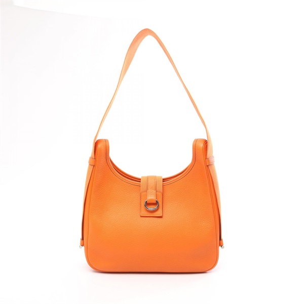 HERMES Saco Shoulder hand Bag C Taurillon Clemence Orange Used Women SHW