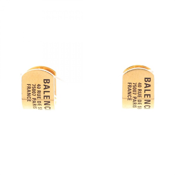 BALENCIAGA logo Pierced earrings Gold Plated Used Women