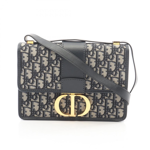 Christian Dior 30 MONTAIGNE Oblique Jacquard Shoulder Bag M9203UTZQ canvas navy