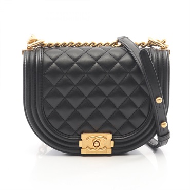 CHANEL Boy Chanel Small chain Shoulder hand Bag AS3350 Lambskin black used GHW