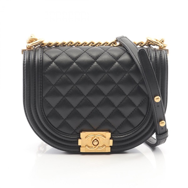 CHANEL Boy Chanel Small chain Shoulder hand Bag AS3350 Lambskin black used GHW