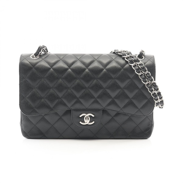 CHANEL Jumbo Matelasse 30 Classic Large W Flap chain Shoulder Bag leather BK SHW
