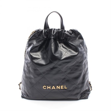 CHANEL Chanel 22 Large Rucksack Backpack AS3313 leather Black GHW Used Women CC