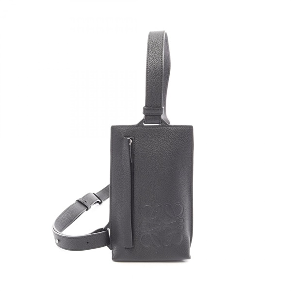 LOEWE Anagram Vertical T-Pocket Waist bum belt bag C660P02X01 leather Black Used