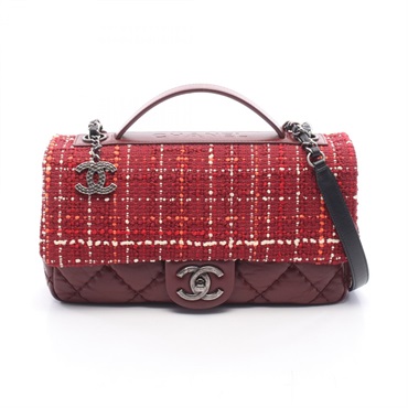 CHANEL Airline Matelasse Top Handle Crossbody Shoulder Handbag Fabric leather CC