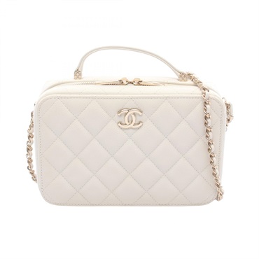 CHANEL Matelasse Vanity Top Handle Chain Shoulder Crossbody Handbag leather Used