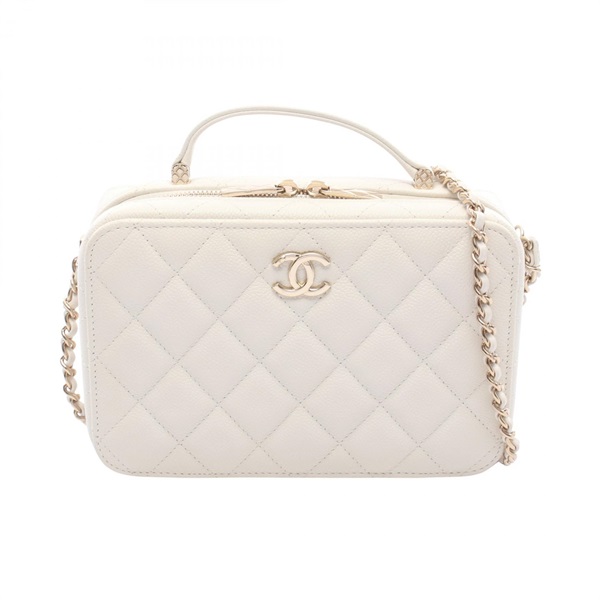 CHANEL Matelasse Vanity Top Handle Chain Shoulder Crossbody Handbag leather Used