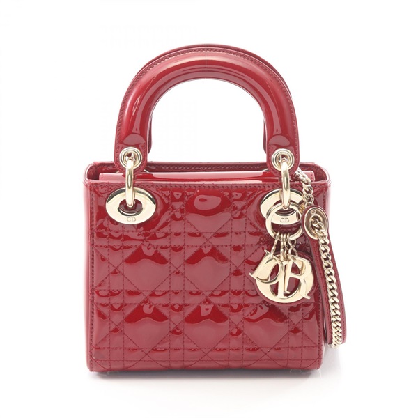 Christian Dior Lady Dior Mini Cannage shoulder crossbody Handbag Patent leather