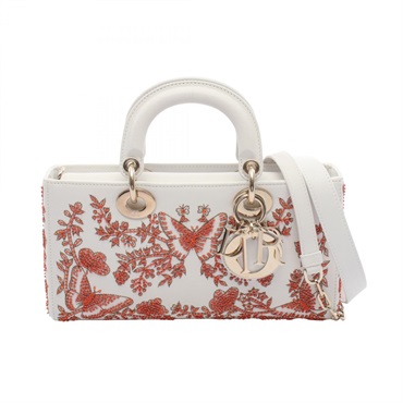 Christian Dior LADY D-Joy Medium Beaded Embroidery crossbody Handbag leather