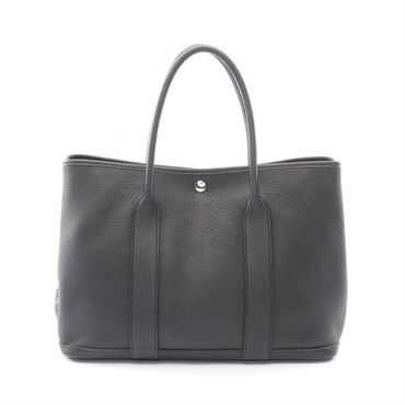 HERMES Garden party PM Tote Bag Negonda leather leather Black Used Women SHW C