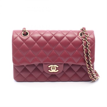 CHANEL Matelasse W flap Chain Shoulder Handbag A01113 leather Purple GHW Used CC