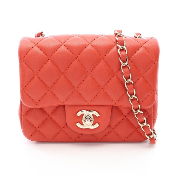 CHANEL Mini Matelasse Chain Shoulder Crossbody Bag A35200 leather Brown GHW Used