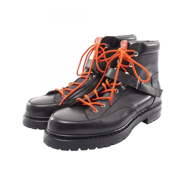 HERMES HIKING Short Boots Shoes 132251ZH leather Black Used mens #42